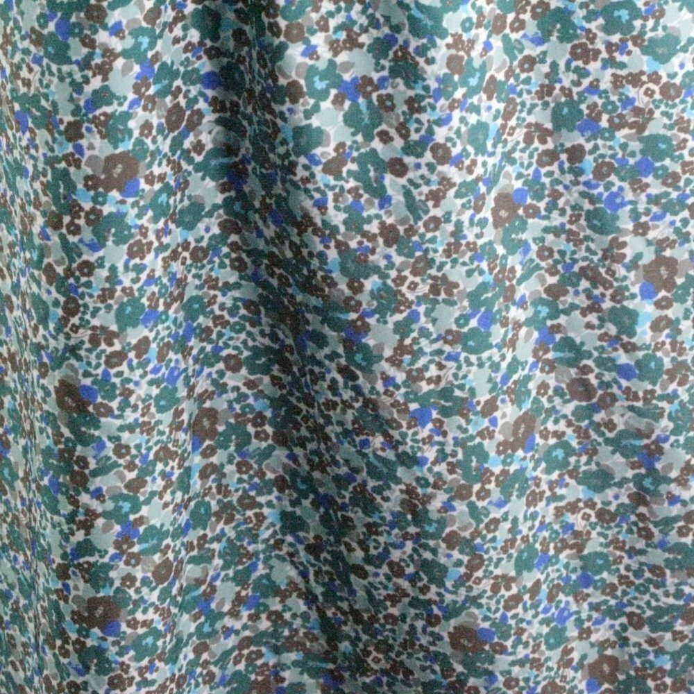 Lands' End Green/Brown Floral Button Front Blouse Size Medium - Picture 3 of 4